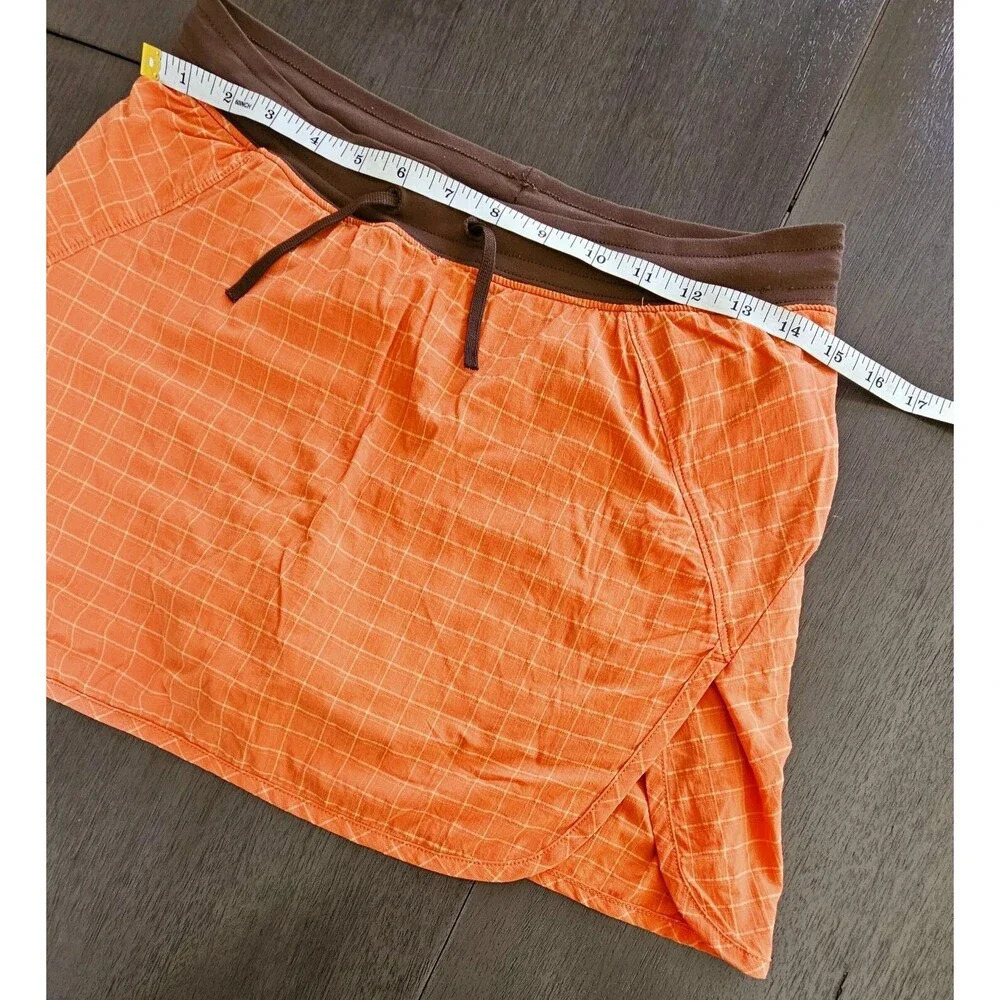 Mountain Hard Wear Checkered Pacer Skort Short Skirt Orange Brown Gorpcore - Picture 4 of 11